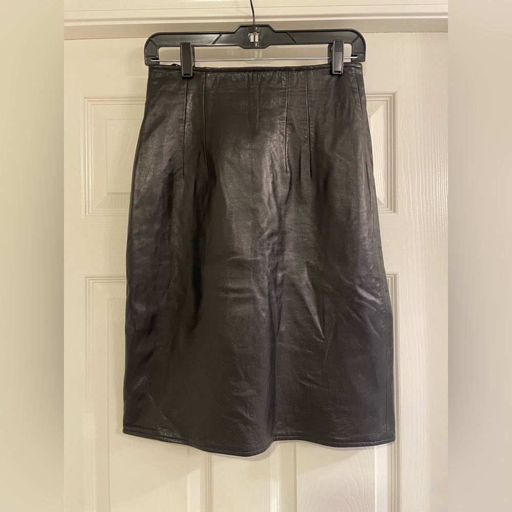 Erez genuine leather pencil skirt